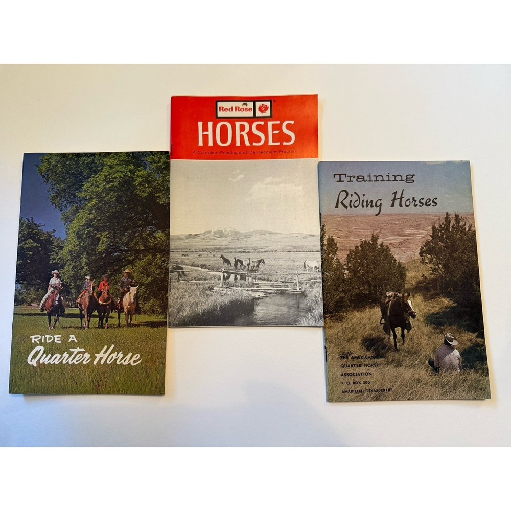 3 Vintage 60s‎ 70s  Riding Feeding Horses Booklet Horse Quarter Training Program